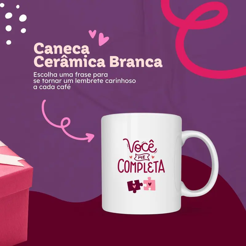 Caneca Cerâmica Branca Personalizável