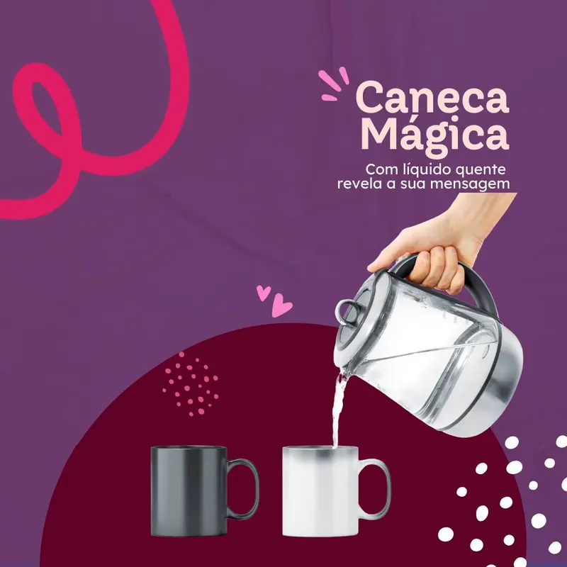 Caneca Cerâmica Mágica Personalizável